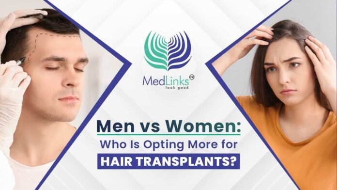 Men vs Women Hair Transplant, Hair Restoration Trends India, MedLinks Patient Demographics, Gender Gap in Plastic Surgery
