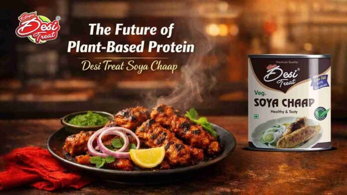 Desi Treat soya chaap, India protein boom, canned soya chaap, pure soya chaap India, plant based protein bestseller, best soya chaap brand