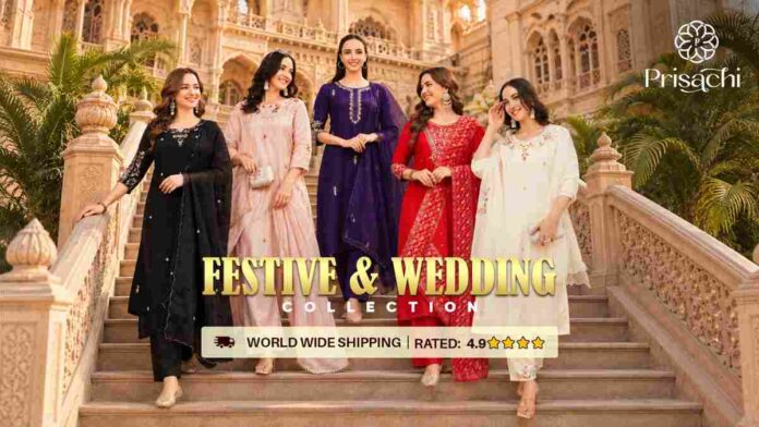Prisachi ethnic wear Prisachi ethnic wear, wedding guest outfits, affordable ethnic wear, zardozi kurta sets, chikankari suit sets, budget Indian wedding wear, haldi outfit ideas, mehndi dress collection, sangeet kurtas, occasion wear shopping, Indian fashion e-commerce, diaspora ethnic wear